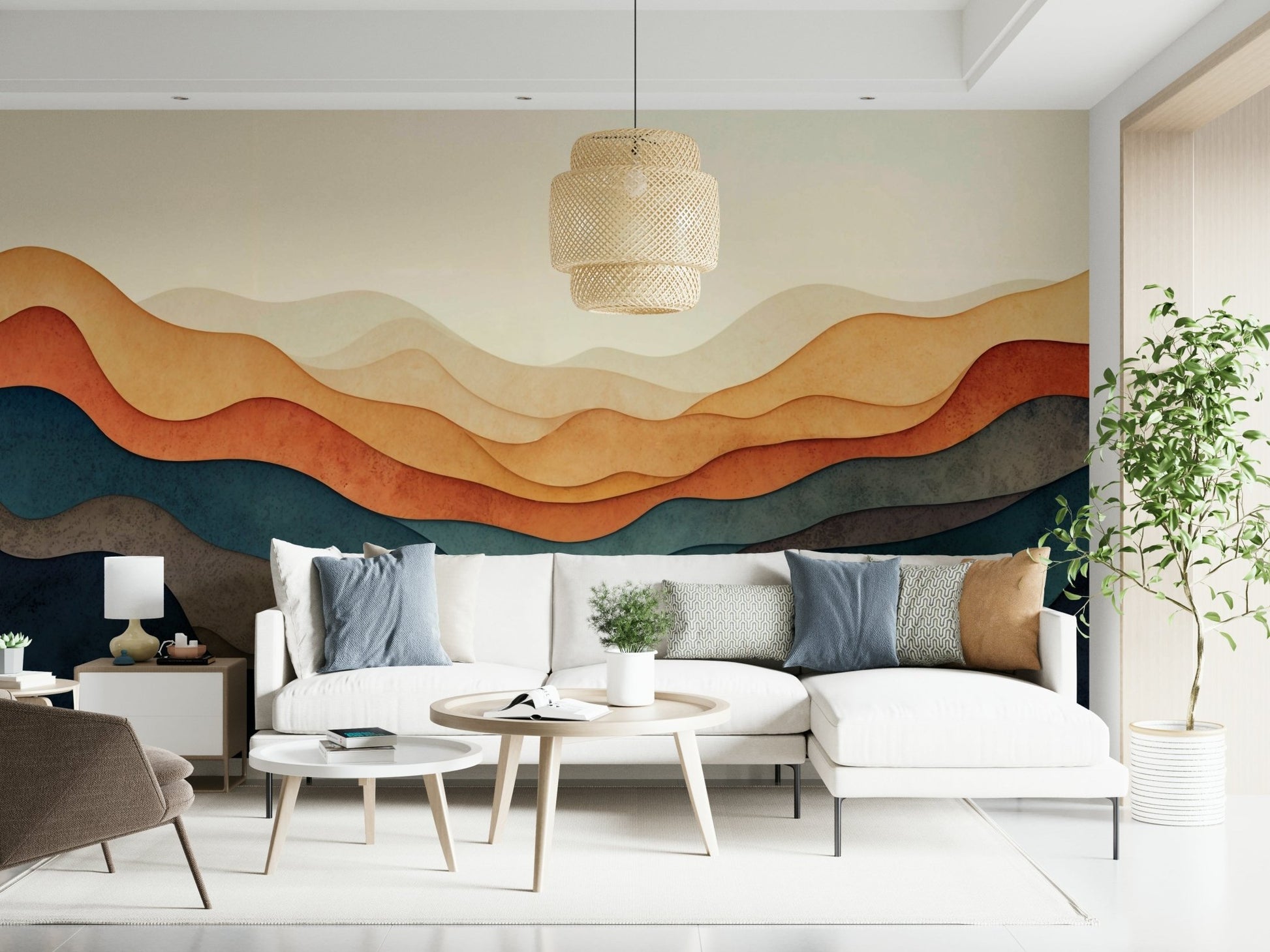 Terracotta Layers Wall Mural