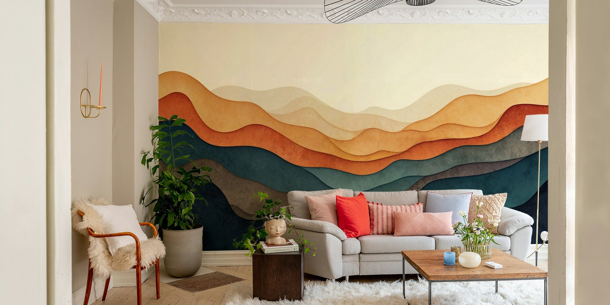 Terracotta Layers Wall Mural