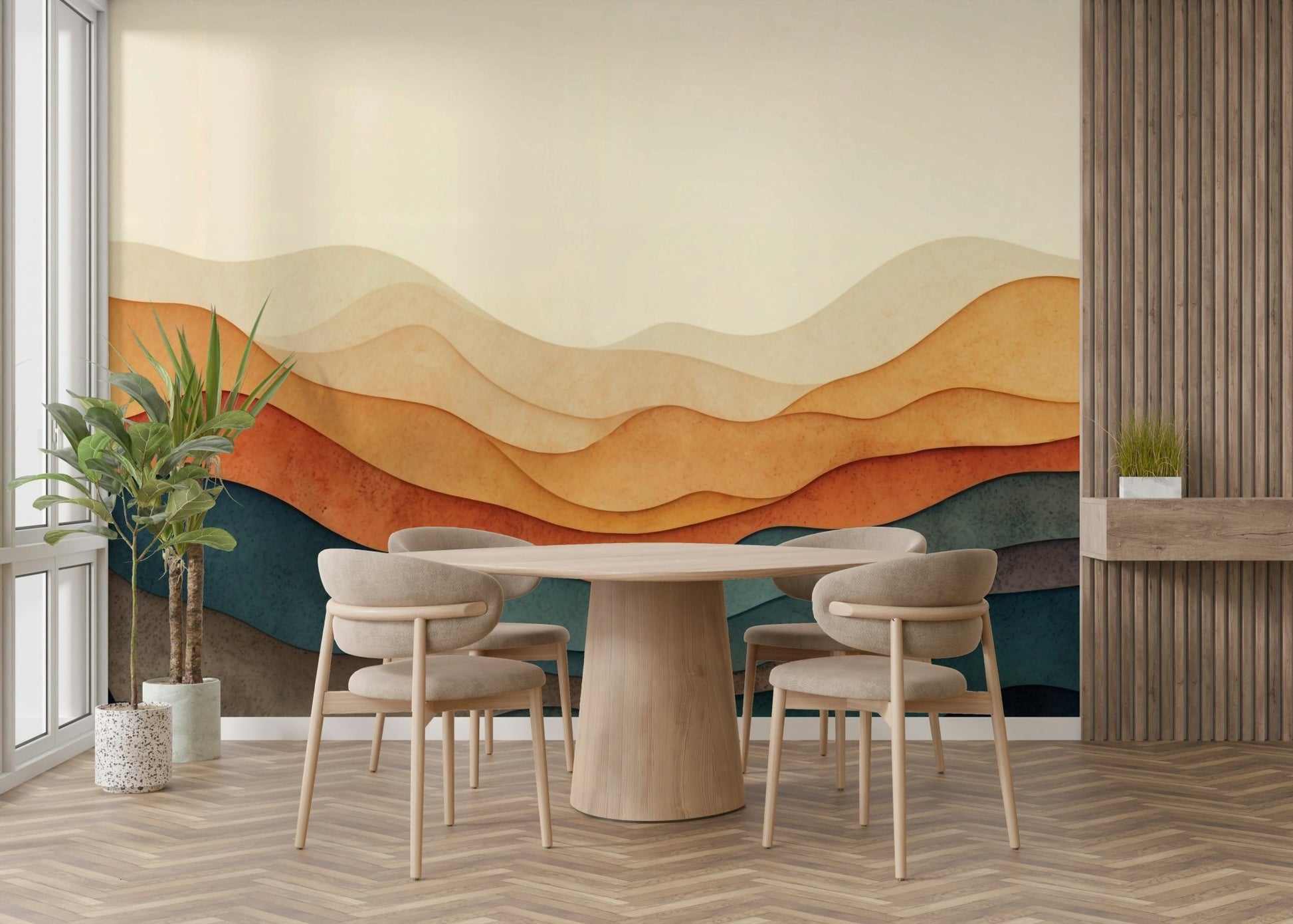 Terracotta Layers Wall Mural