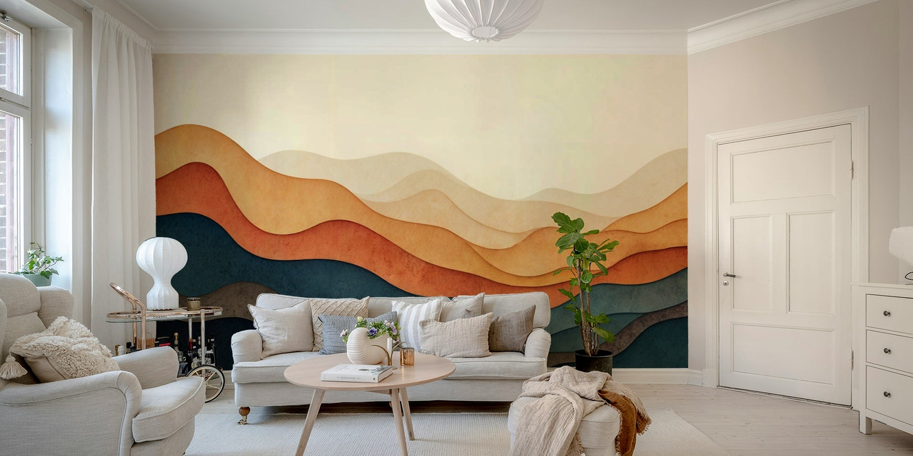 Terracotta Layers Wall Mural
