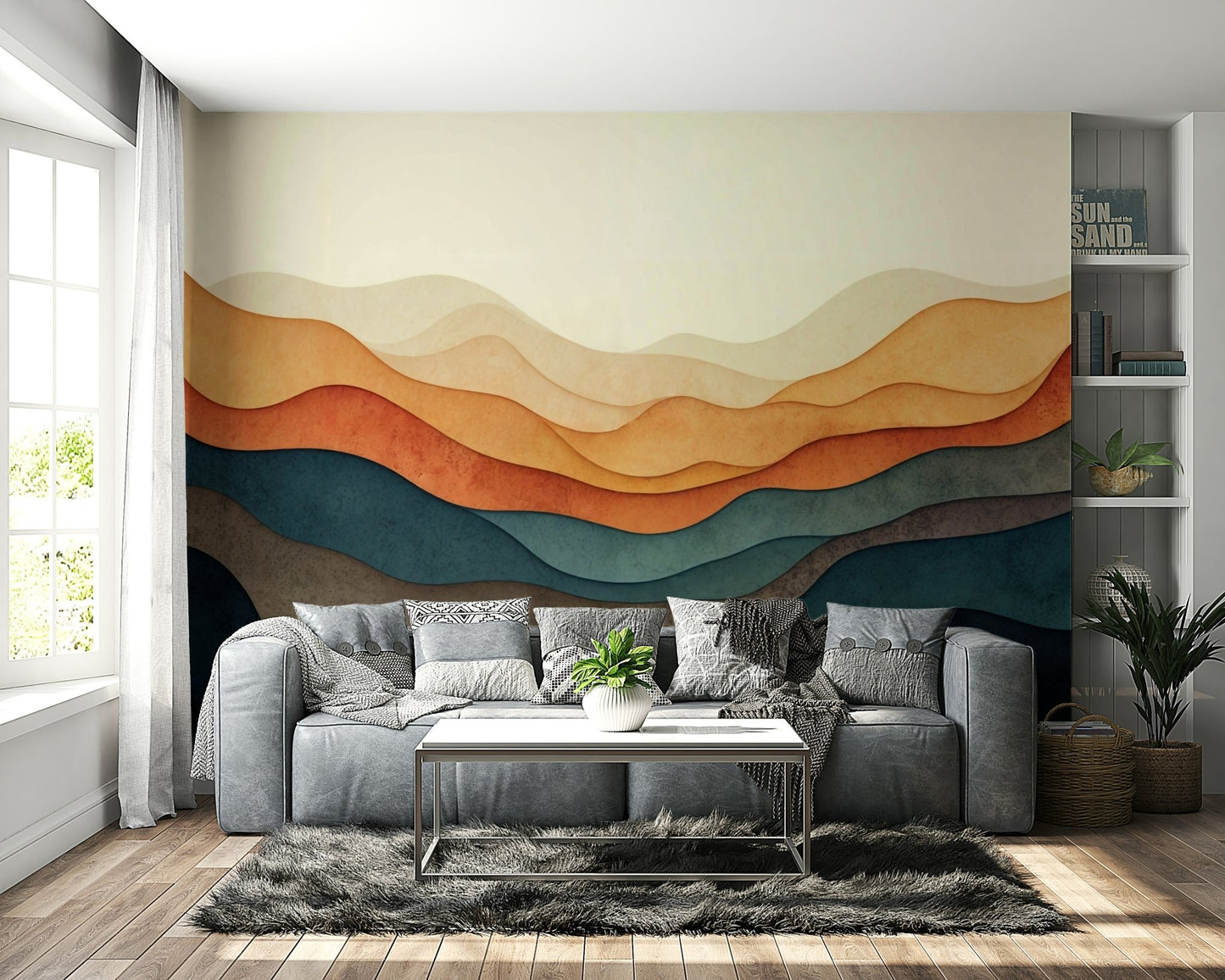 Terracotta Layers Wall Mural