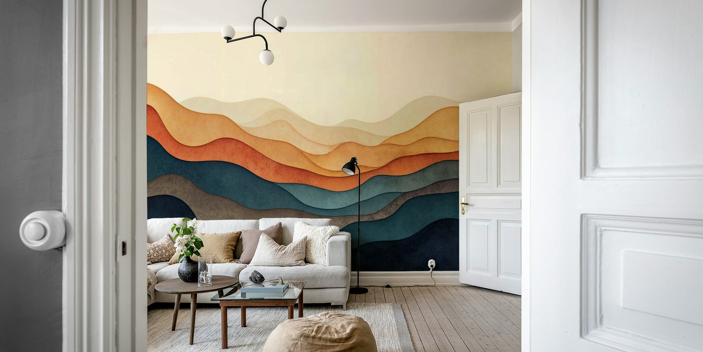 Terracotta Layers Wall Mural