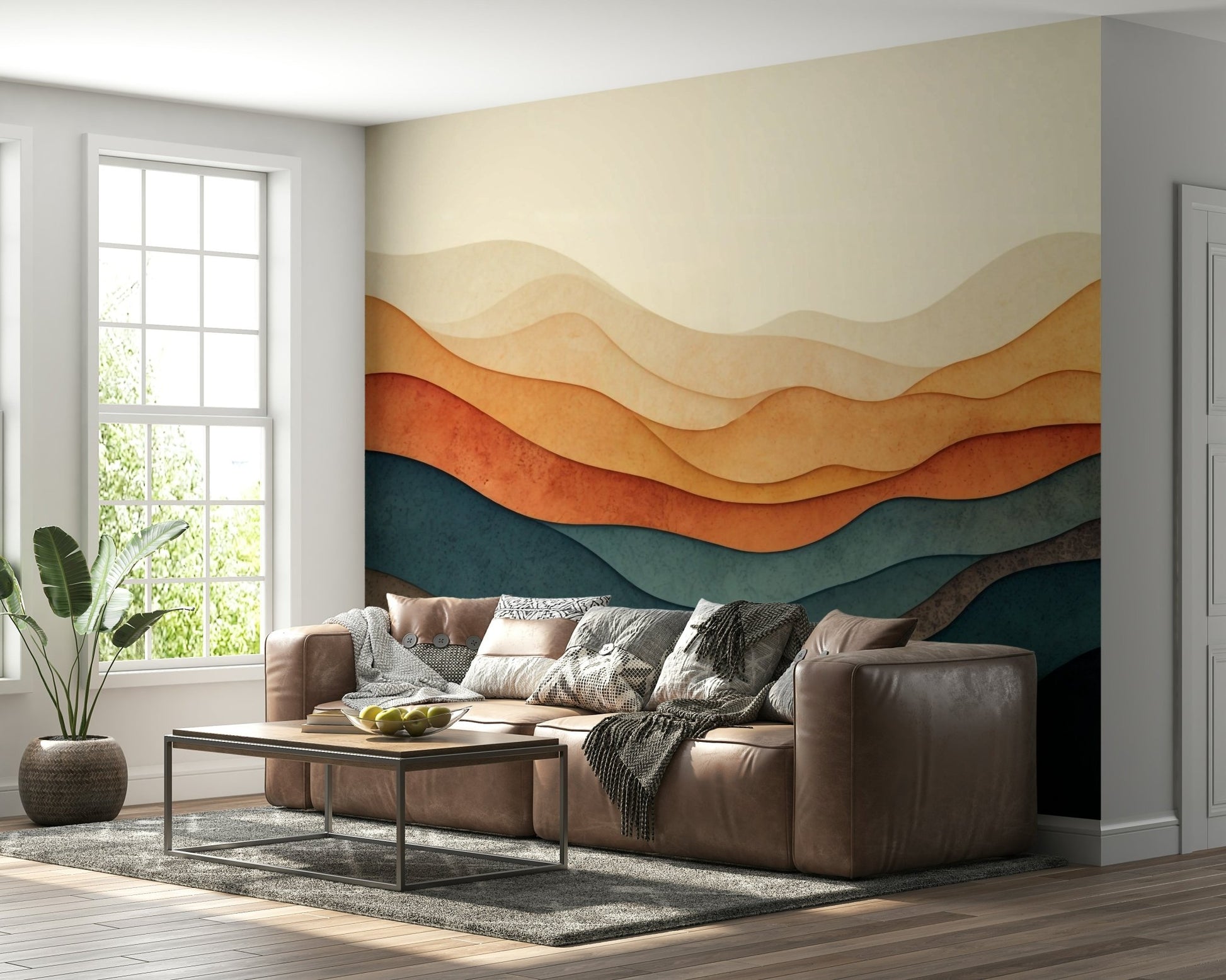 Terracotta Layers Wall Mural
