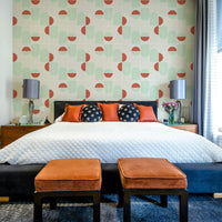Mint and terracotta circle pattern

