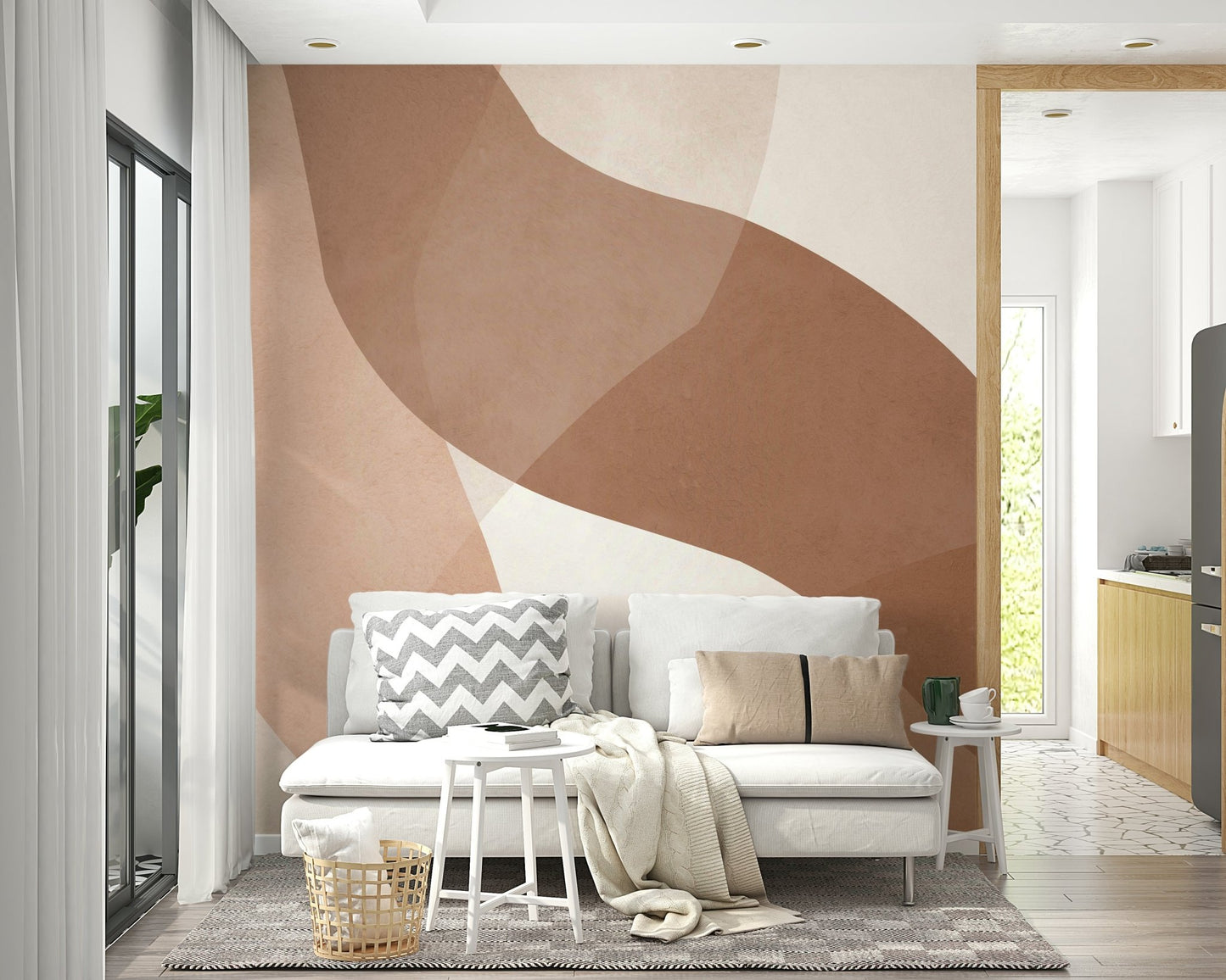 The image shows an artistic impression of a serene swirl pattern with a soft, natural feel.

