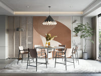 A wall mural of a peaceful swirl pattern.

