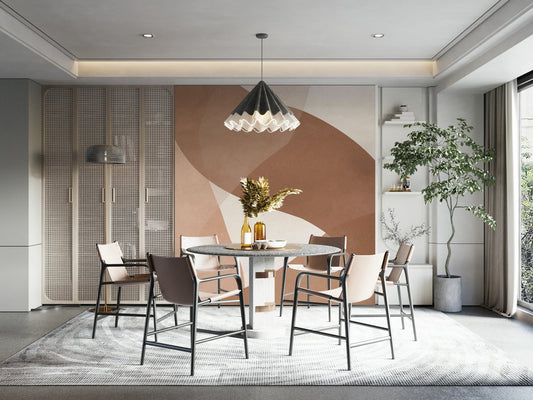 A wall mural of a peaceful swirl pattern.

