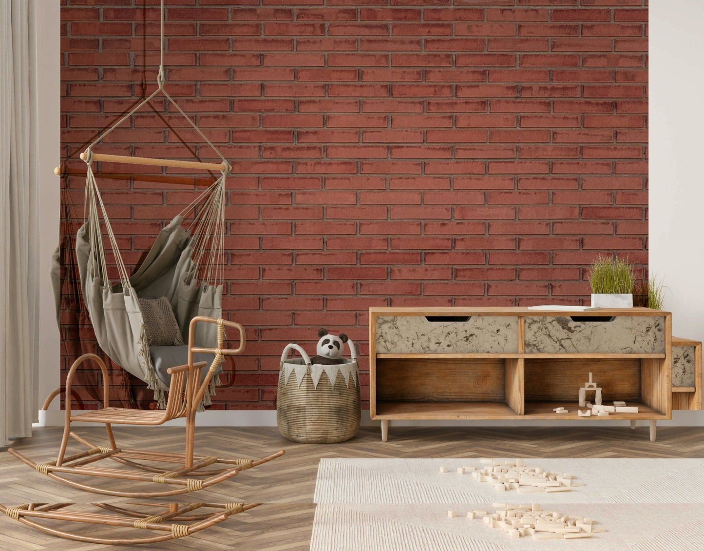 A peaceful natural texture mural on decorative wallpaper.

