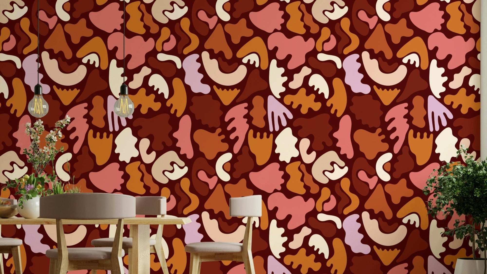 Sophisticated Terracotta Tides Wallpaper for walls., GD2089
