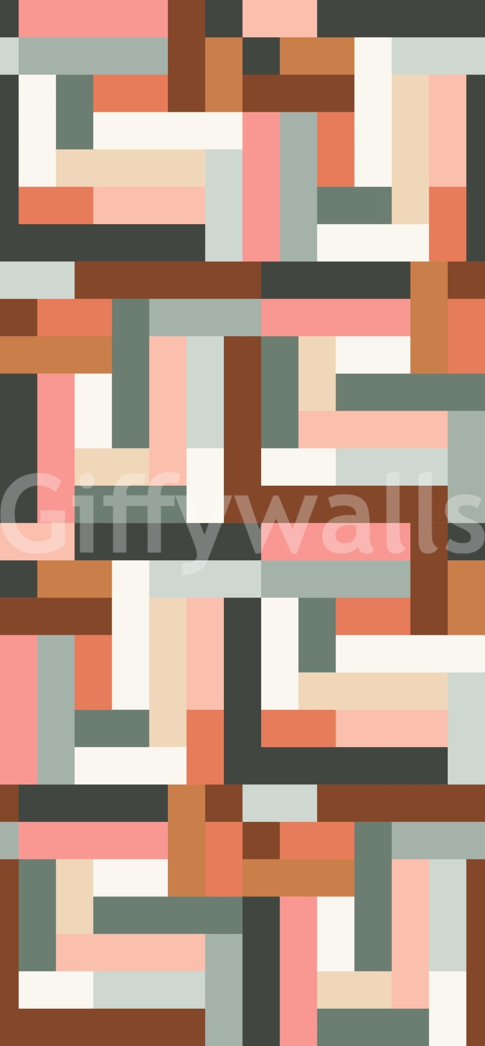 Textured terracotta tiles wallpaper for accent wall GD603

