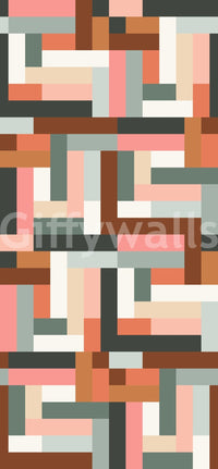 Textured terracotta tiles wallpaper for accent wall GD603

