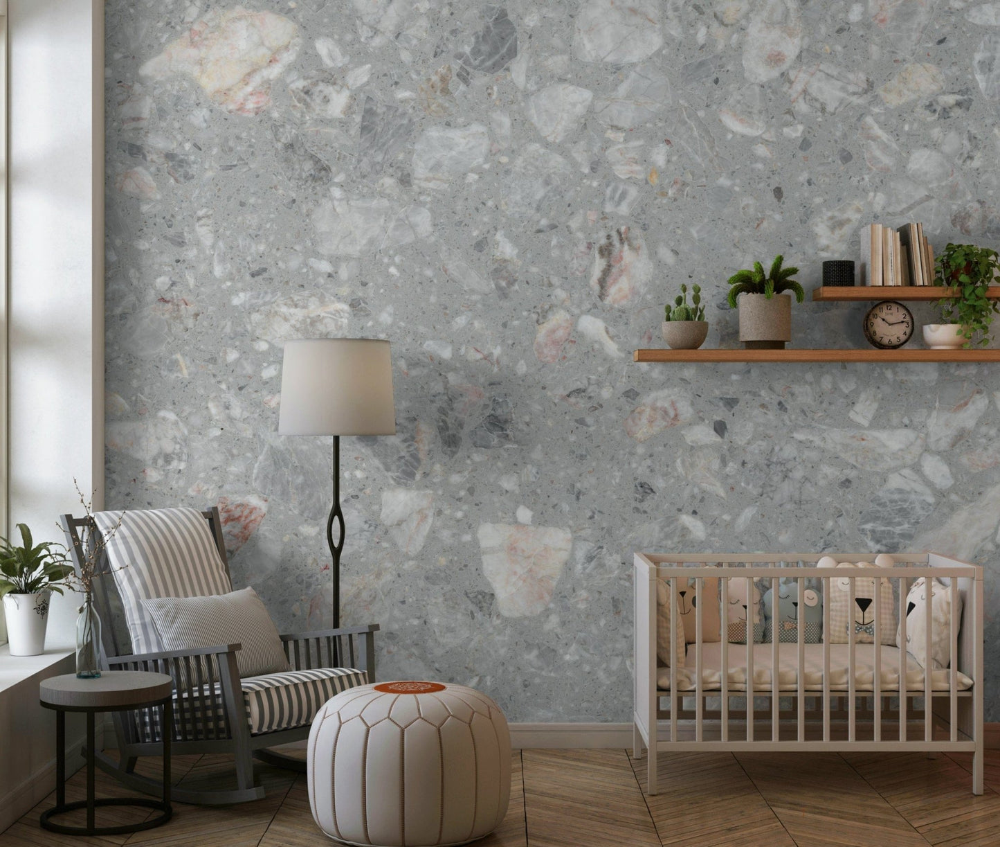 Large Aggregate Natural chips wall mural finish., GD6805