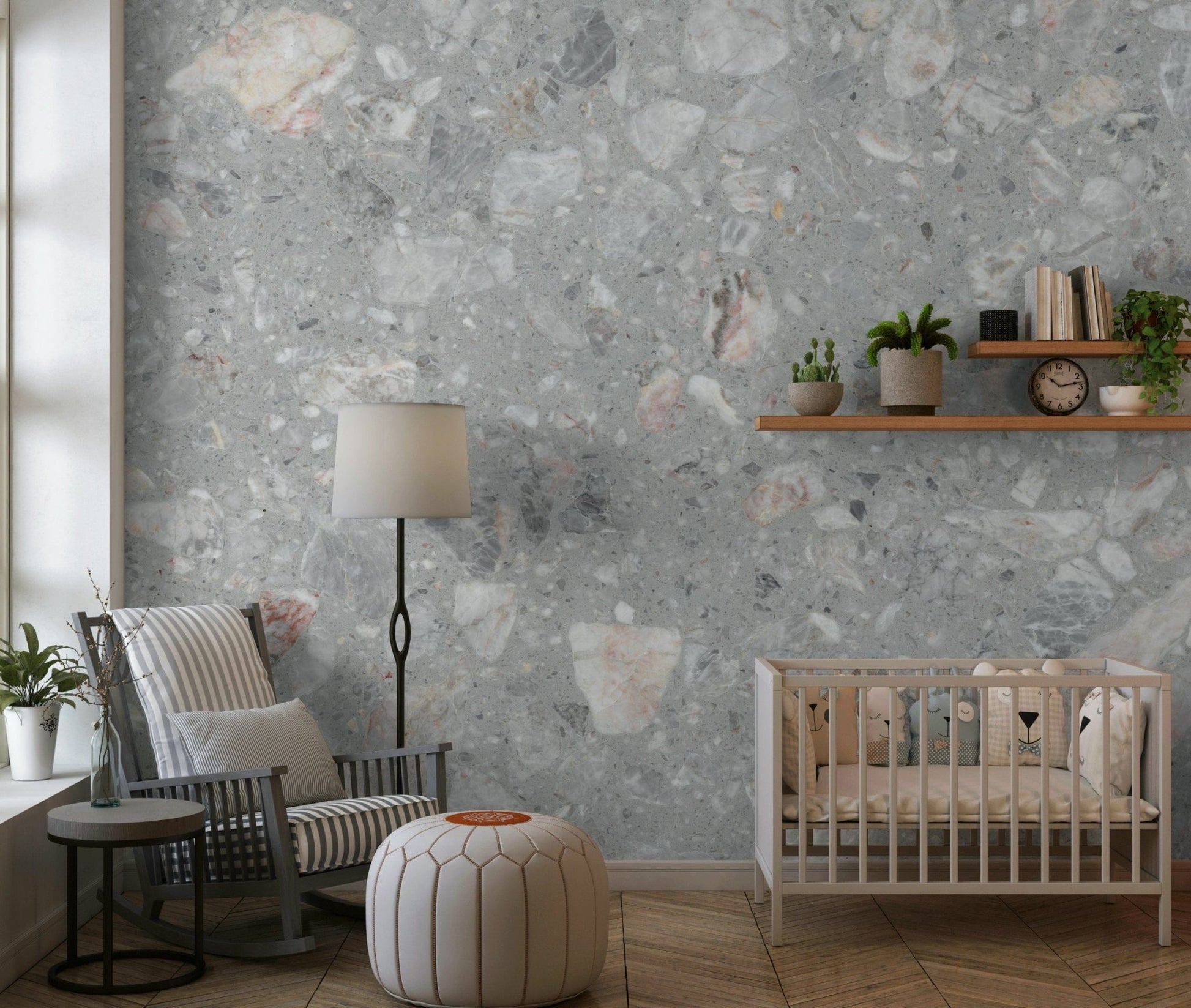Large Aggregate Natural chips wall mural finish., GD6805