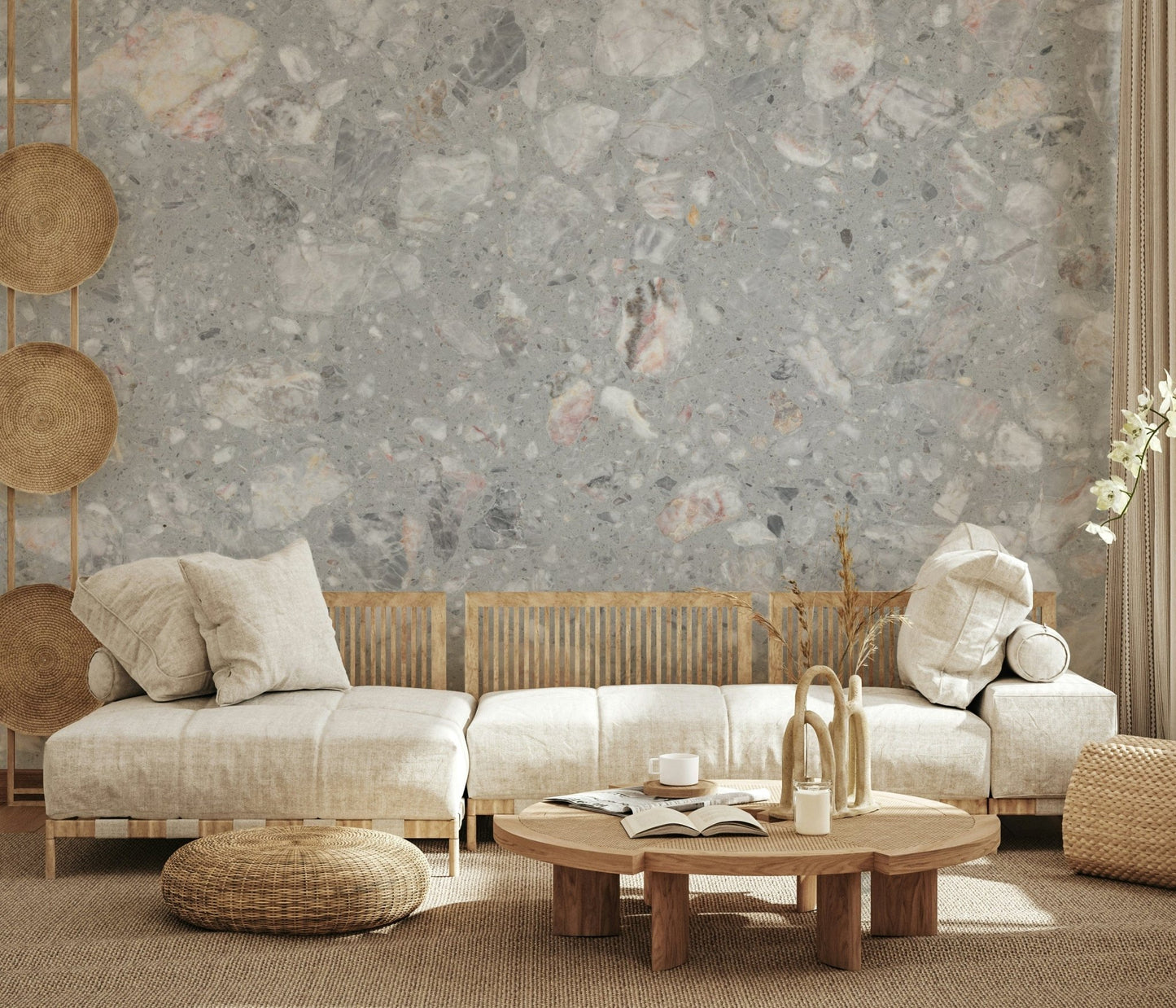 Speckled Terrazzo Cement texture wallpaper surface., GD6805