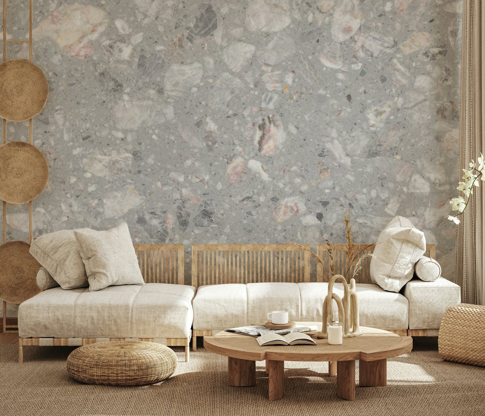 Speckled Terrazzo Cement texture wallpaper surface., GD6805