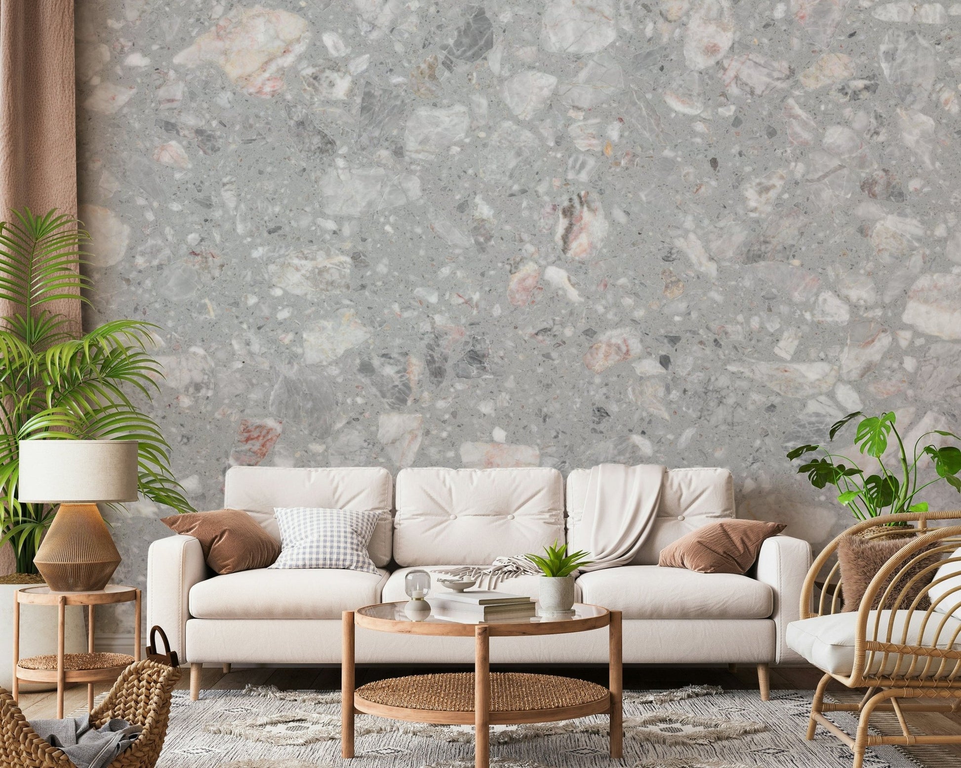 Authentic Stone Tile look wallpaper for modern homes., GD6805