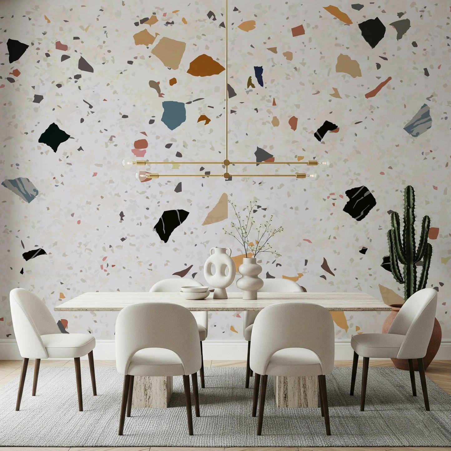 Fresh Terrazzo look Chic wallpaper for retail setting.