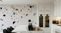 Dazzling Marble aggregate mural for lively kitchens.