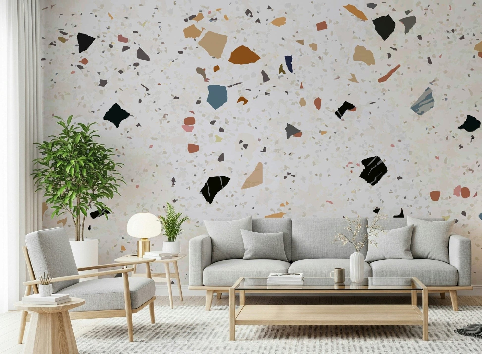 Playful Terrazzo Chic chip wallpaper geometric feel.