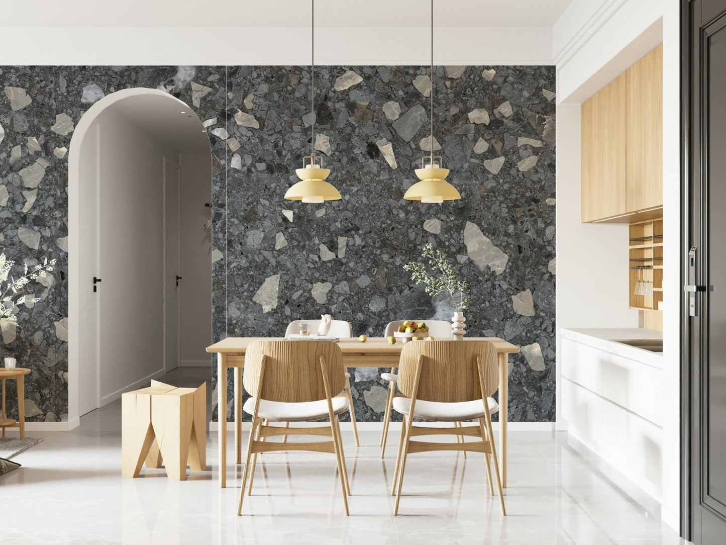 Artistic Terrazzo Marble Chips granite inspired wall mural