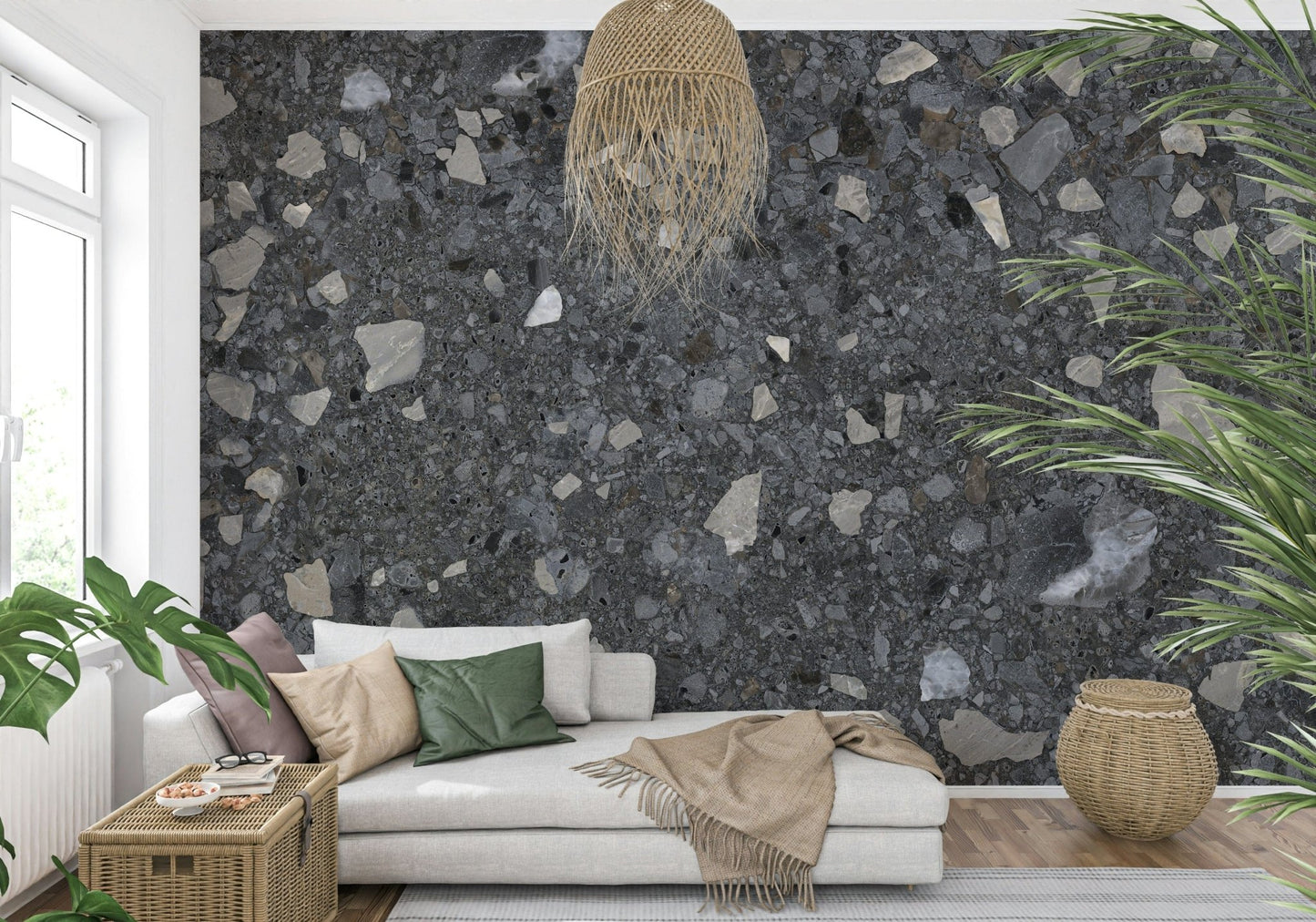 Modern Marble Chips Terrazzo fragmented wall mural covering