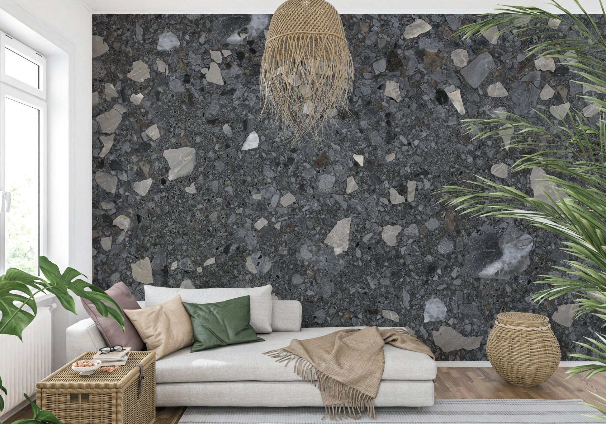 Modern Marble Chips Terrazzo fragmented wall mural covering