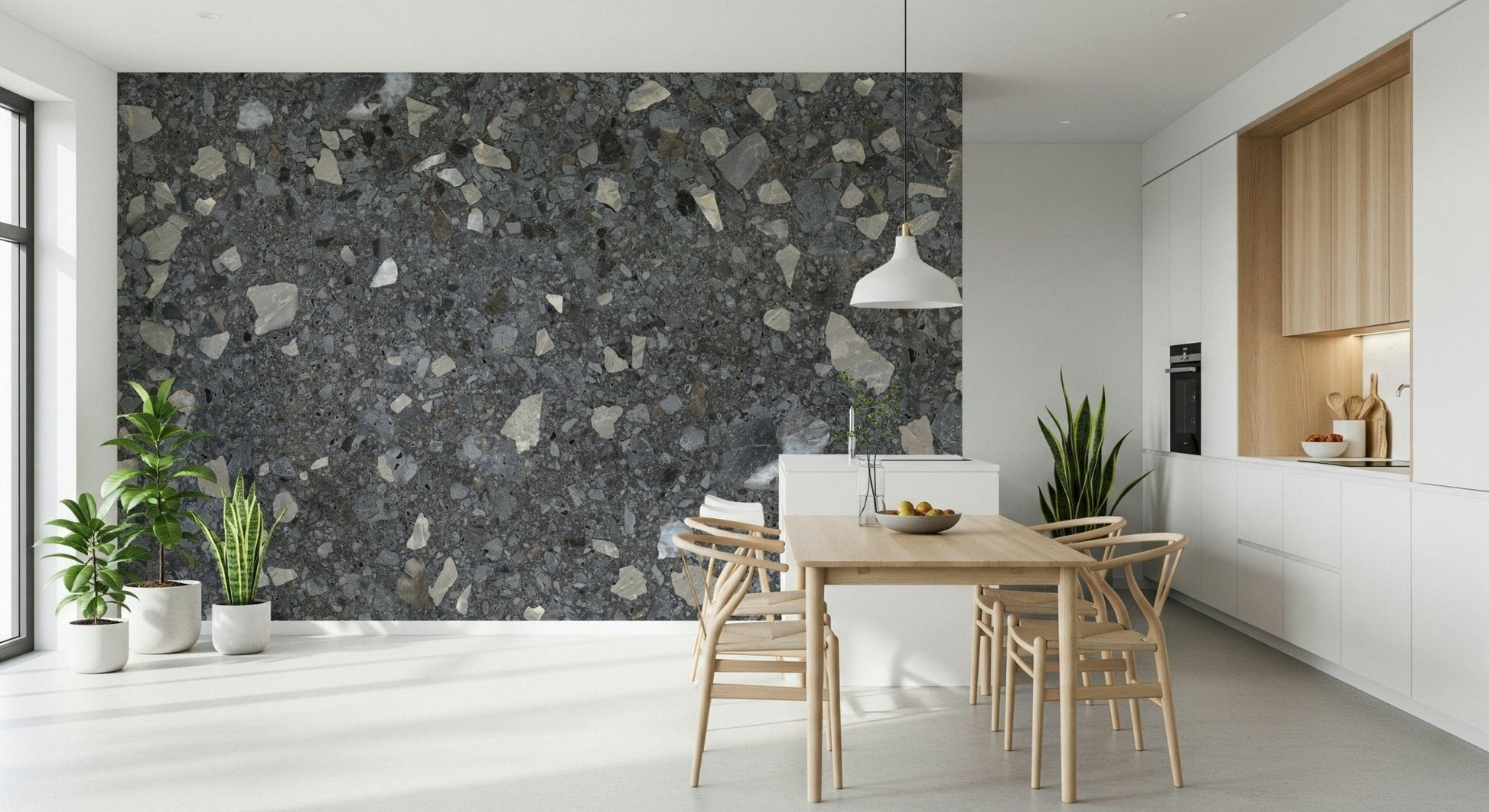 Industrial gray Terrazzo Chips mosaic wall mural for decor