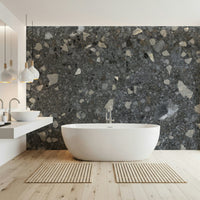 Stylish Marble Terrazzo rock chips embedded wallpaper finish