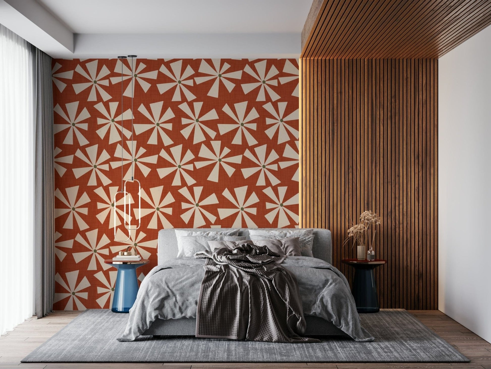Clotted orange Terrazzo Sunset Wallpaper gules.