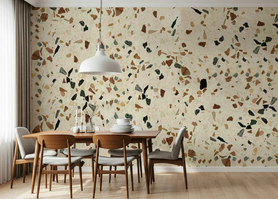 Classic Terrazzo Stone pattern wallpaper for kitchen accent., GD6809