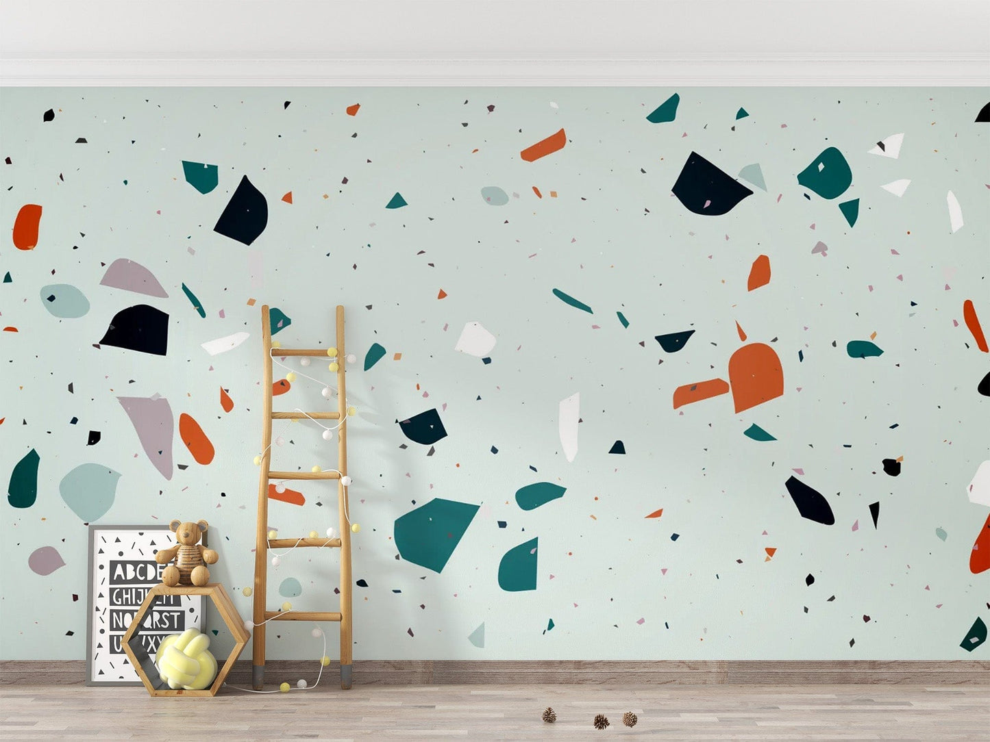 Vibrant terrazzo tile aesthetic
