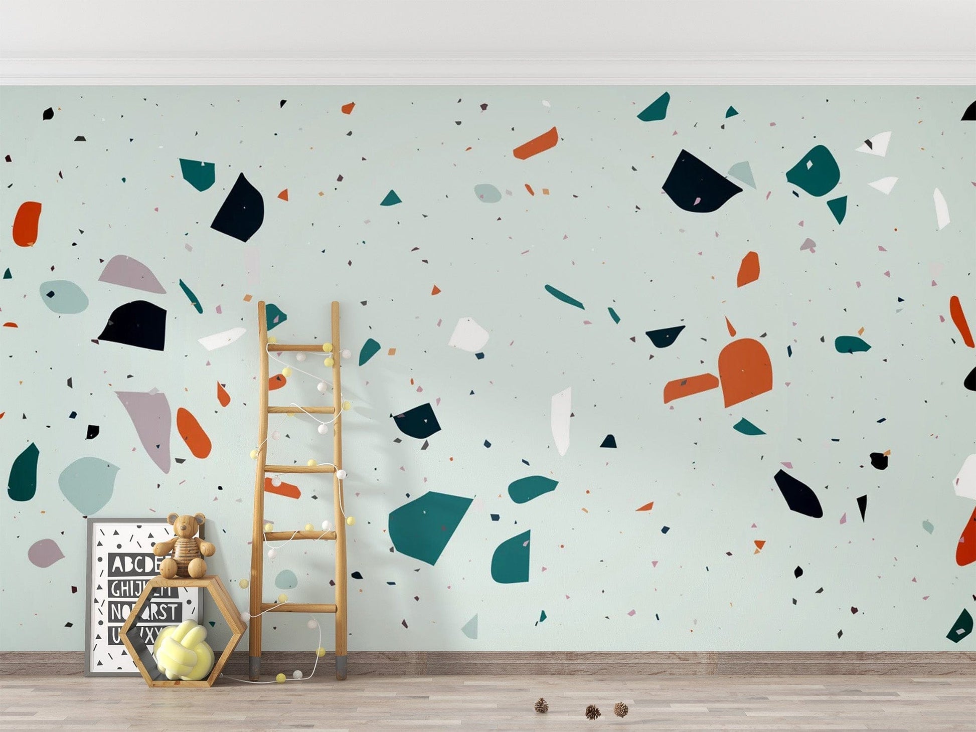 Vibrant terrazzo tile aesthetic
