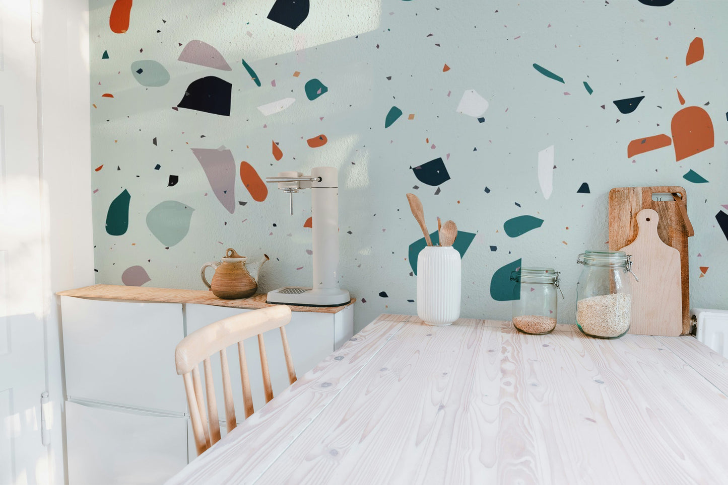 Terrazzo-inspired wall covering
