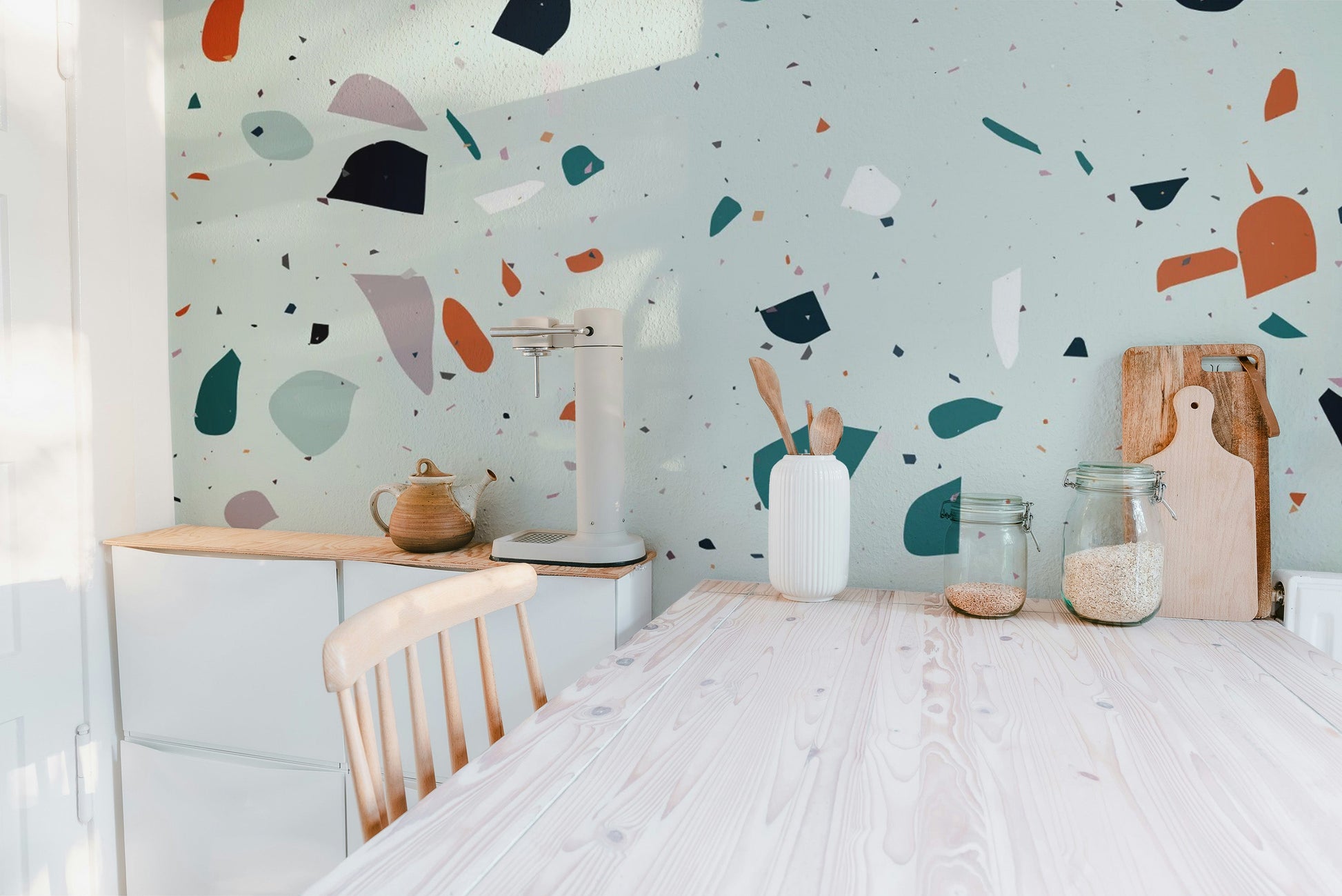 Terrazzo-inspired wall covering
