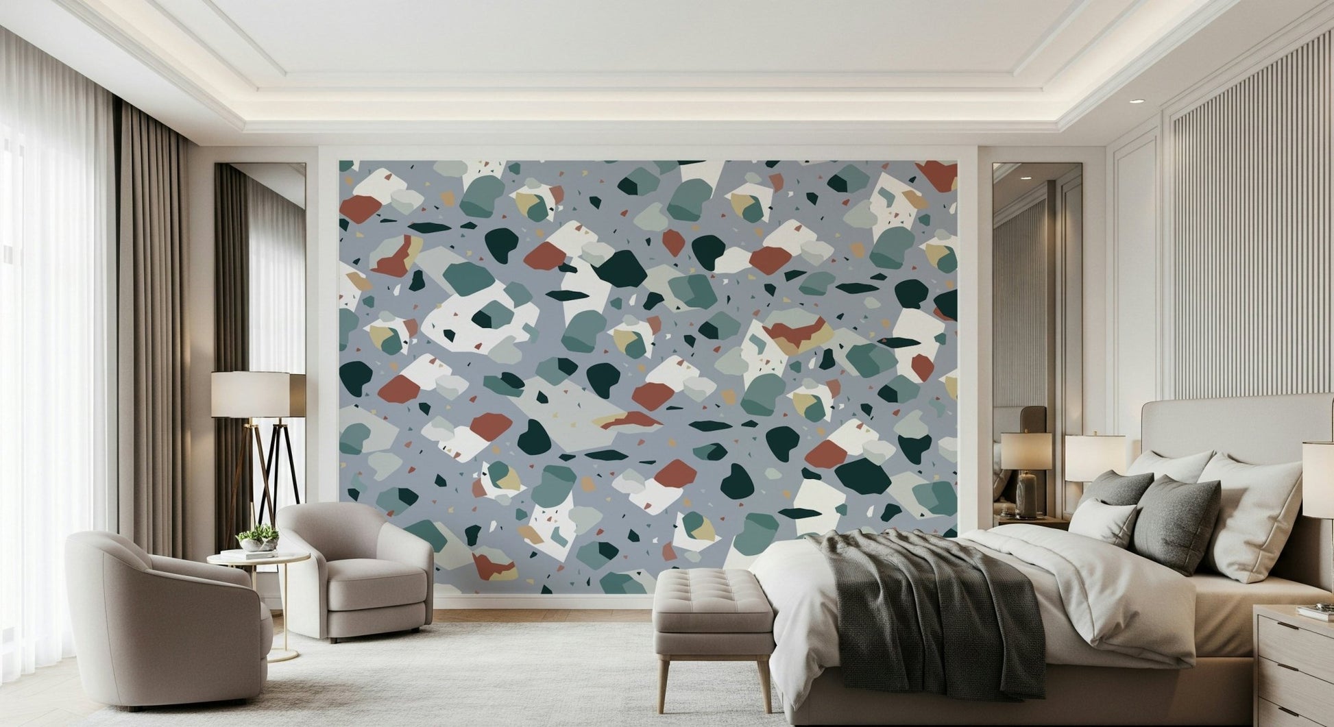 A serene abstract stone wall mural for your decor.