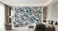 A serene abstract stone wall mural for your decor.