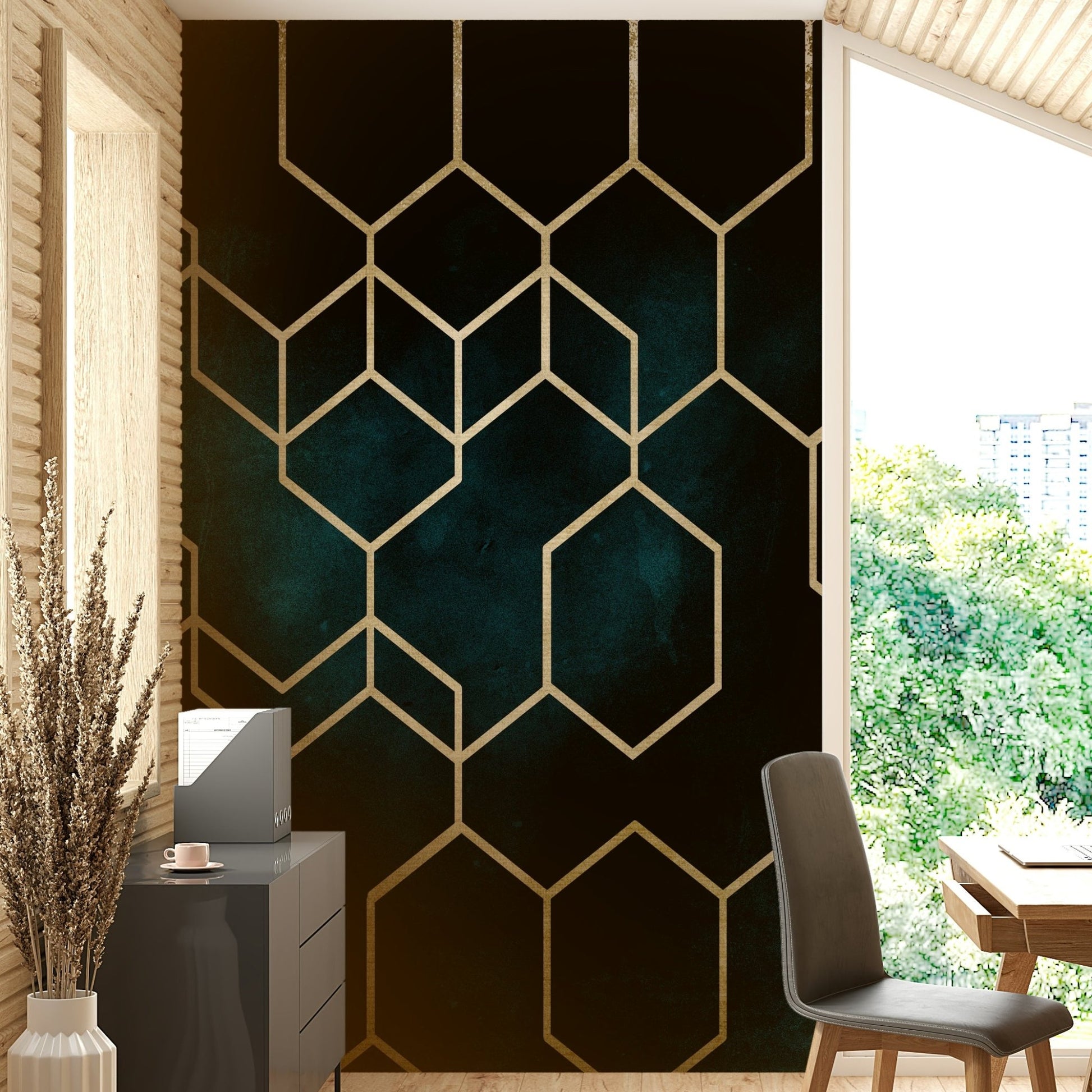 The mural covers a significant wall area.
