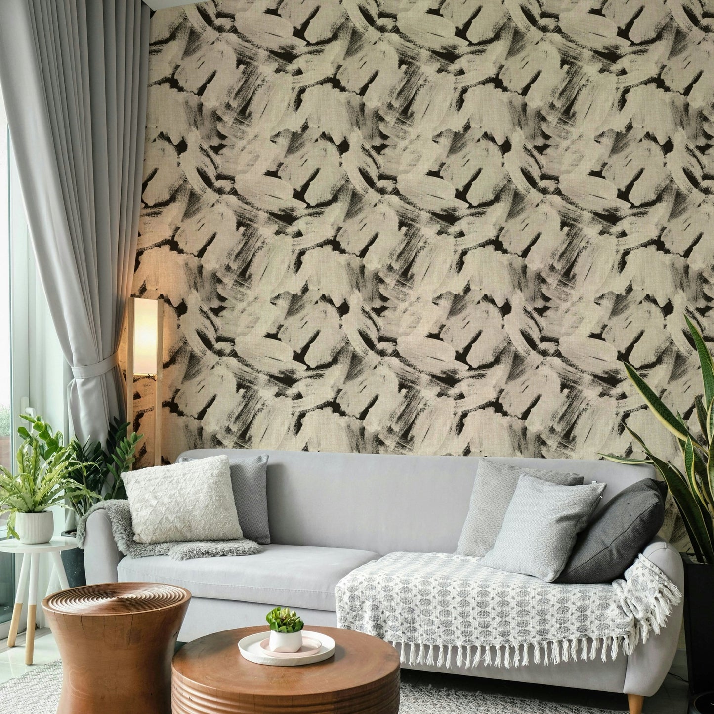Modern abstract brushstroke wallpaper close-up

