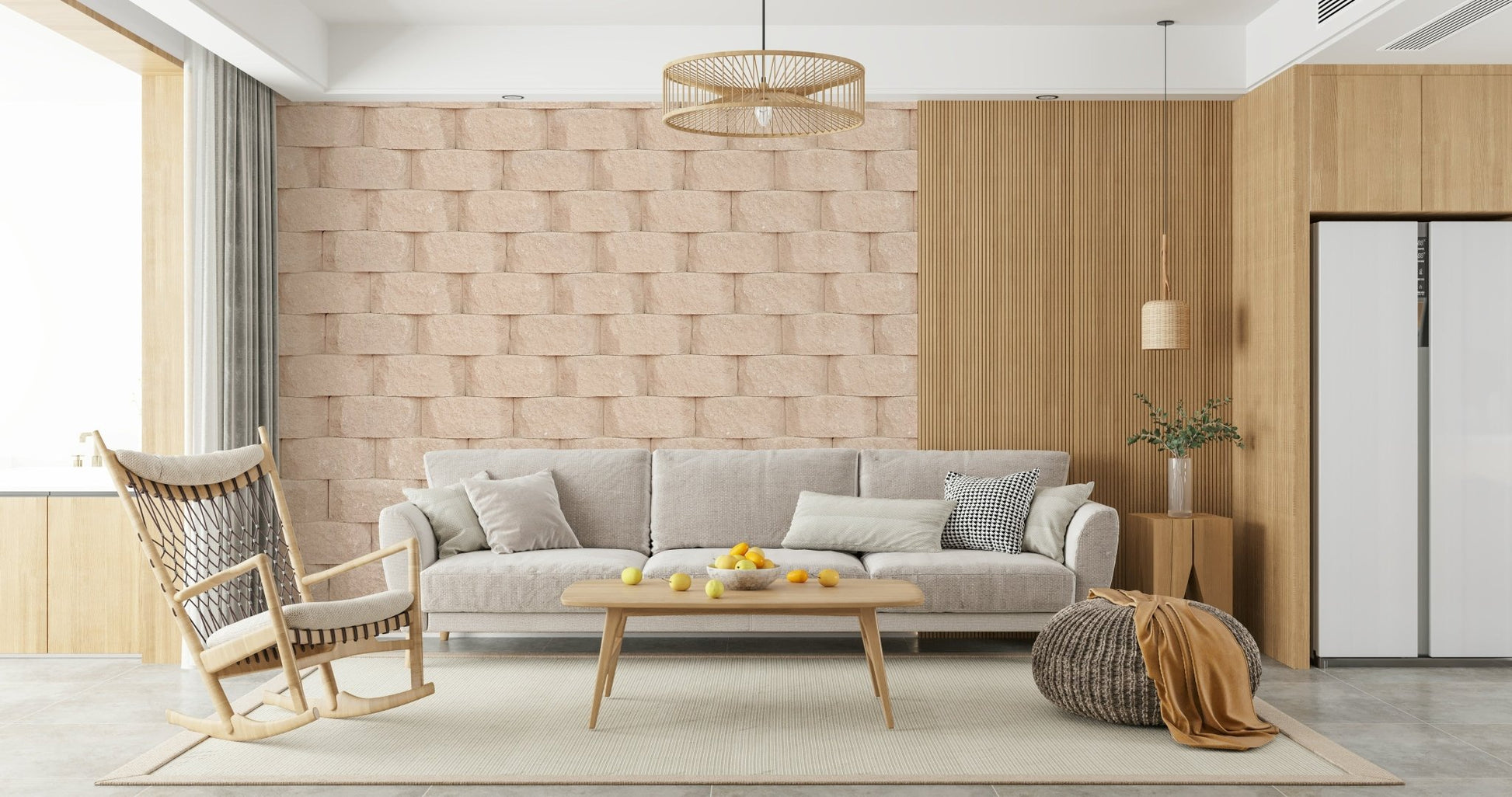 Close view of the fine line and block detailing in the Textured Blocks design.