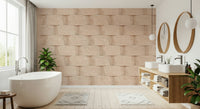 Textured Blocks Wall Mural applied behind a sleek, modern headboard.