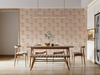 Installation image of the easy-to-use Textured Blocks peel and stick mural.