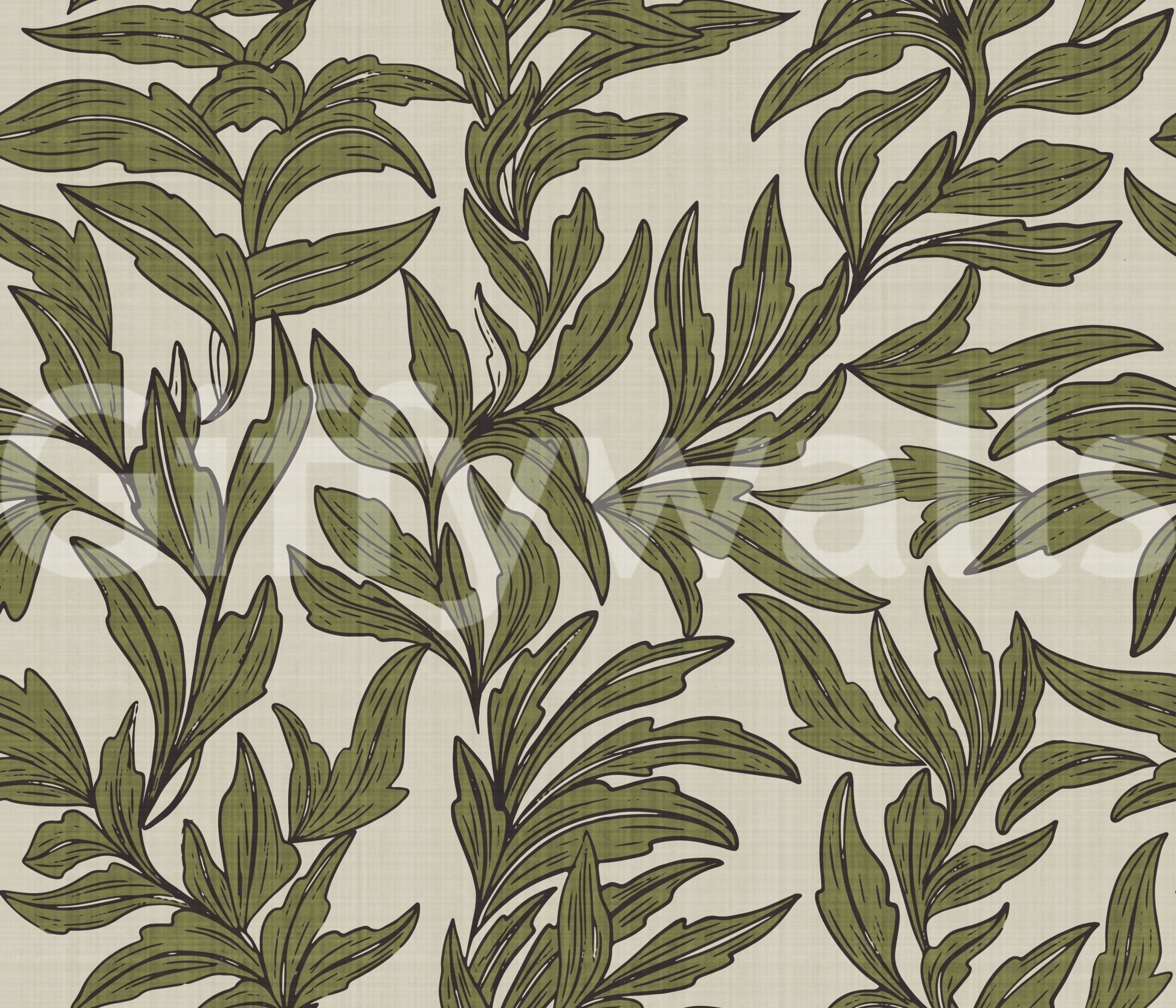 Tactile leaf pattern mural wallpaper, GD996