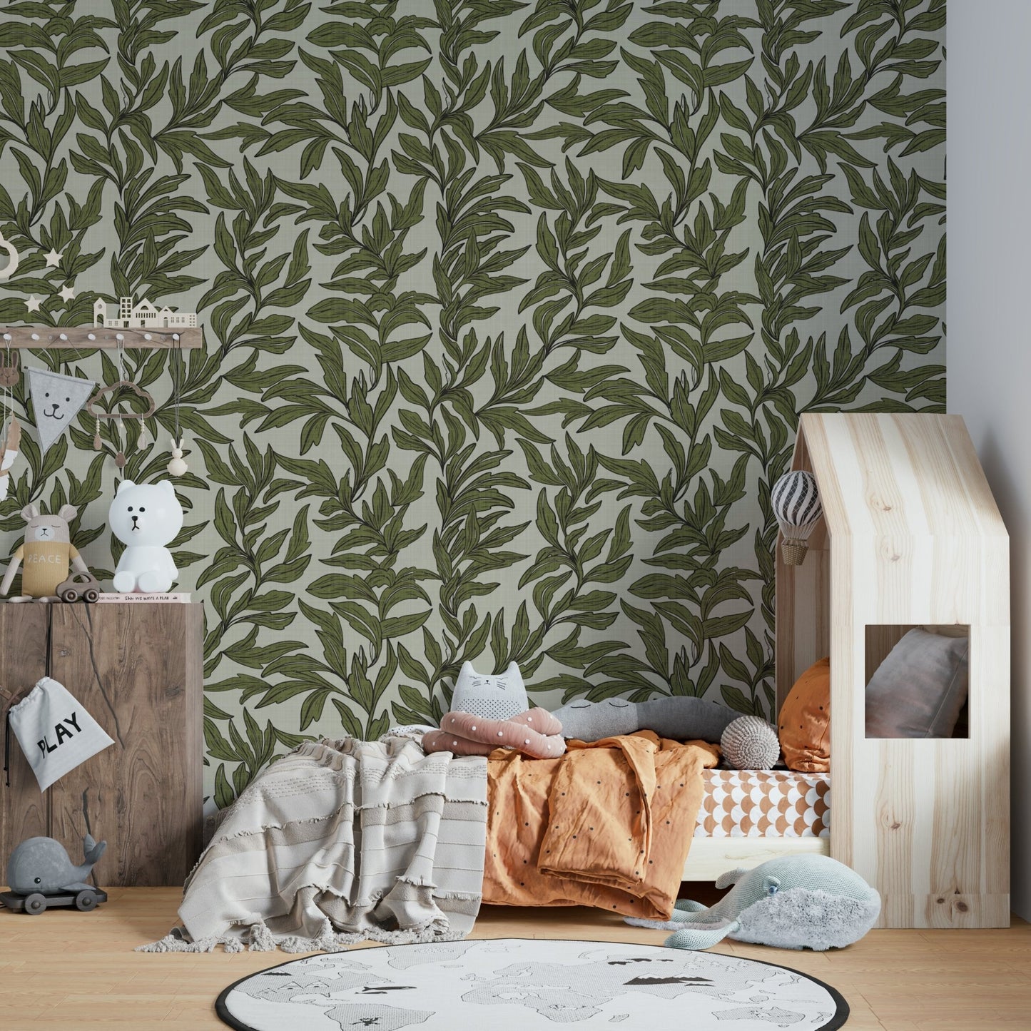 Botanical mural with soft movement, GD996