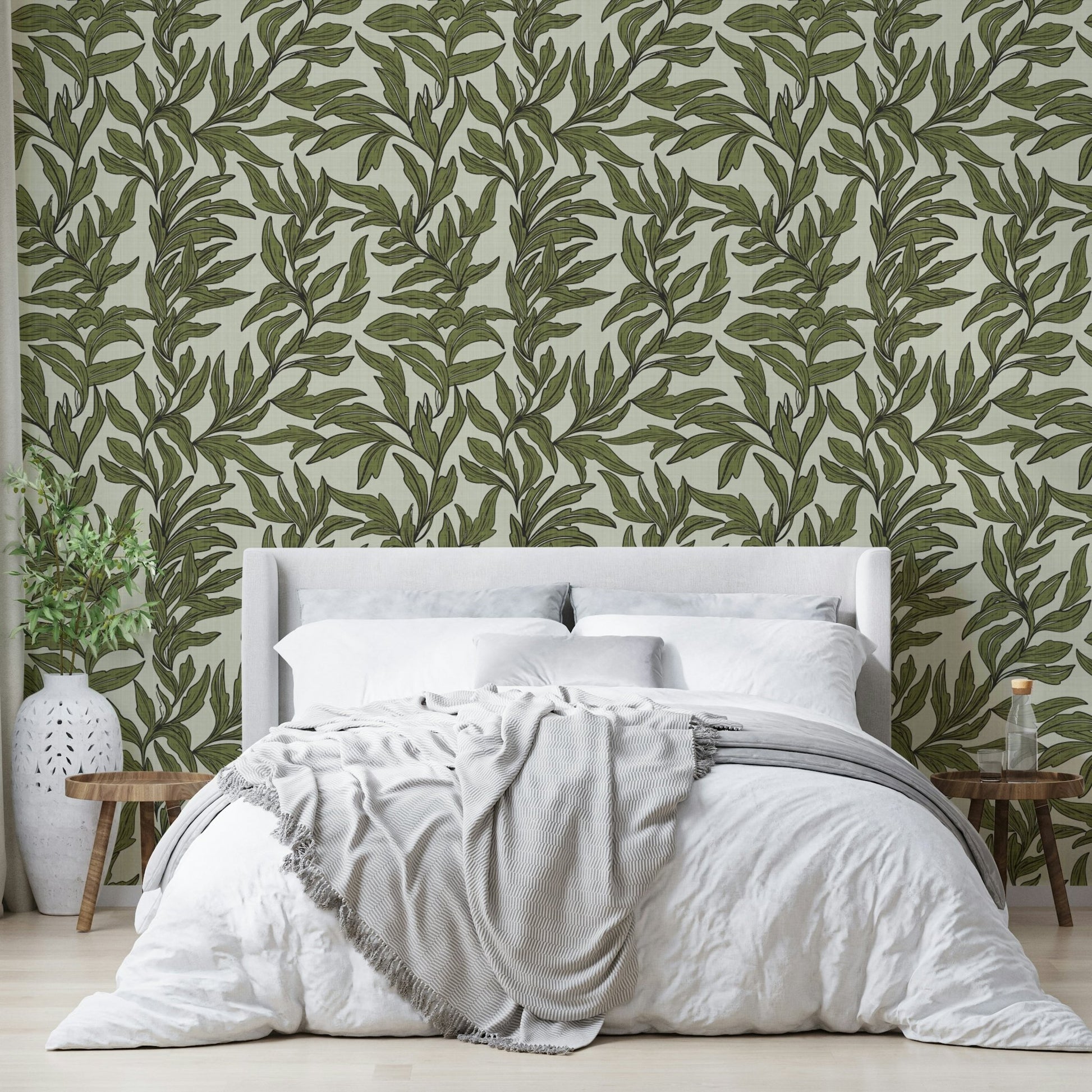 Wallpaper for walls with layered leaves, GD996