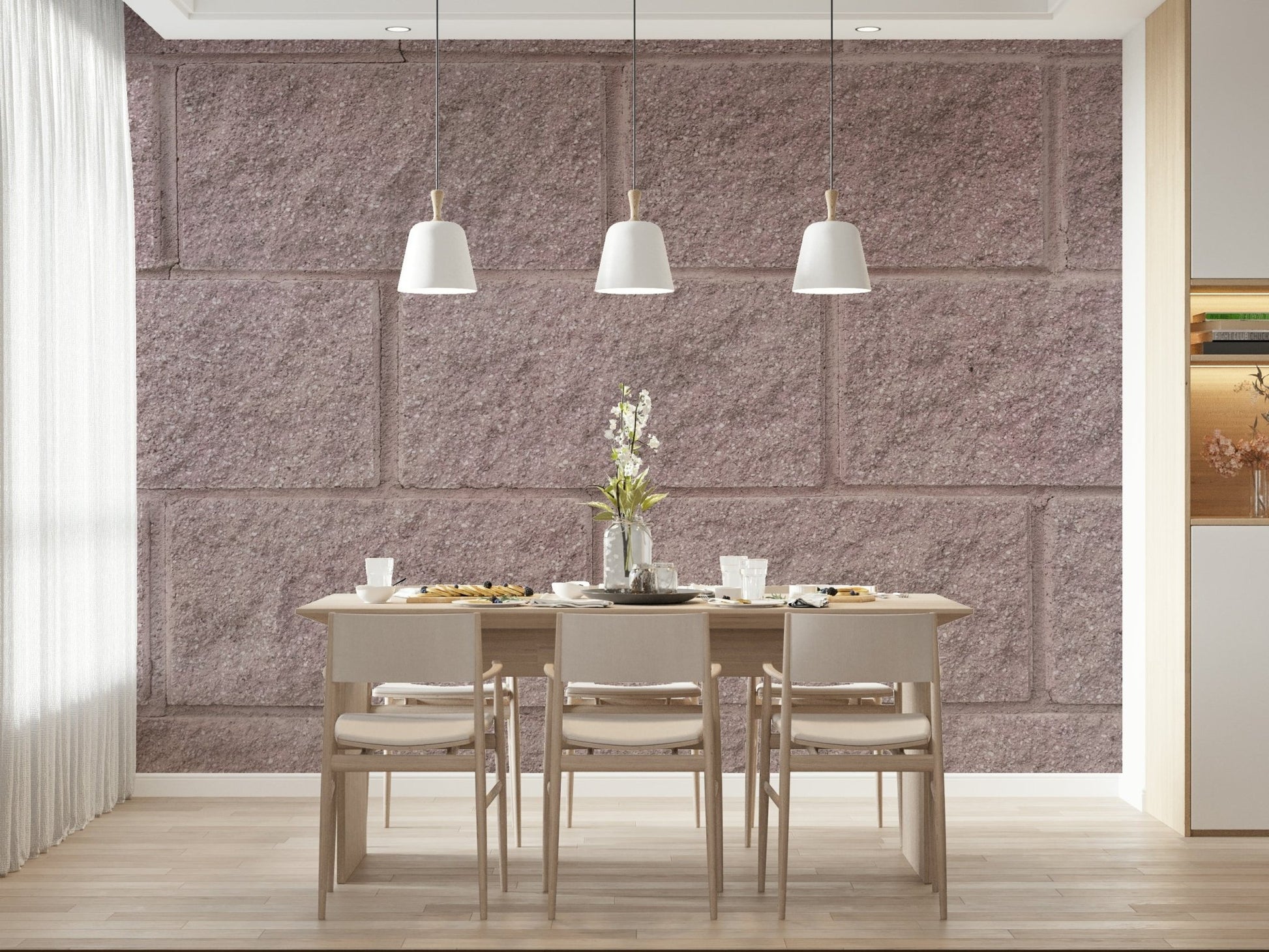 Modern loft interior featuring Textured Brick Wall Mural., GD6173