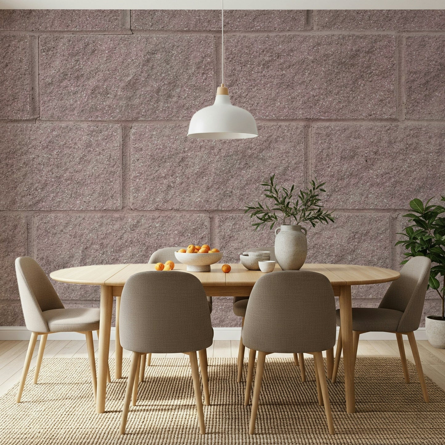 Bedroom headboard with Textured Brick Wall Mural design., GD6173