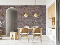 Entryway accent wall with the rustic Textured Brick peel and stick wallpaper.
