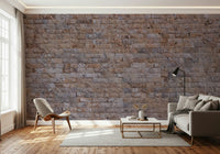 Urban home office featuring the exposed brick wallpaper mural.
