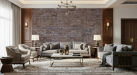Bedroom with the Textured Brick Wall industrial style mural accent.