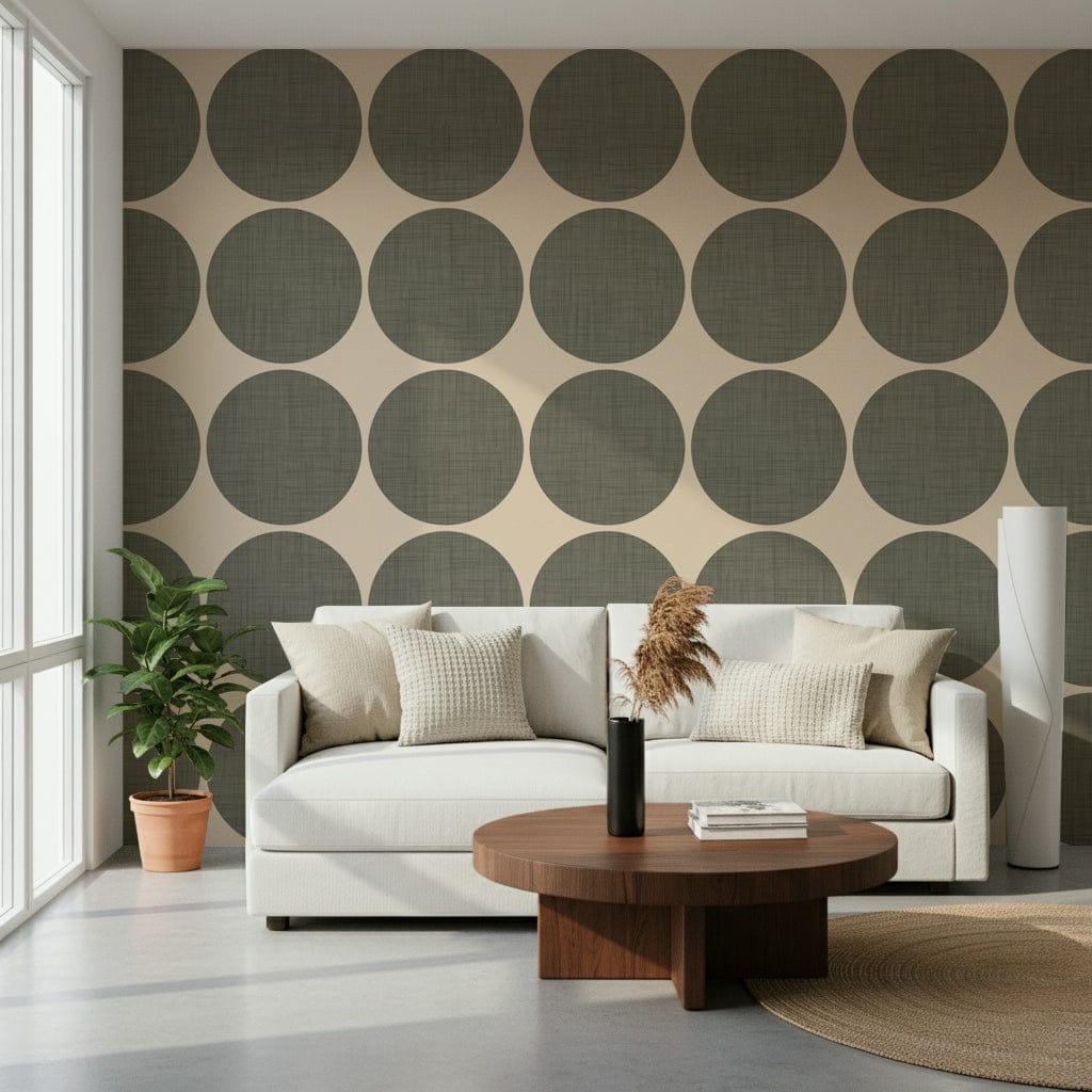 Symmetrical Linen Dot Wall Mural wallpaper for walls
